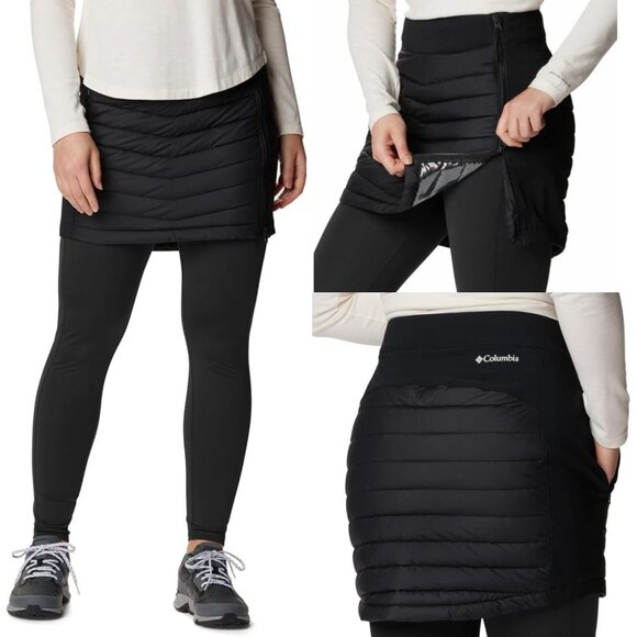Columbia Powder Lite Insulated Puffer SKIRT 12 L Black Omni-Heat Apres Ski NEW - Picture 1 of 13
